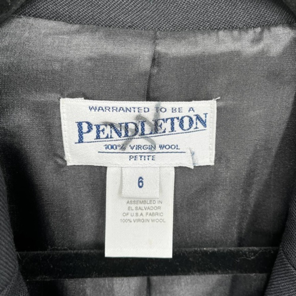 Pendleton 100% Virgin Wool Black Single Button Bl… - image 2